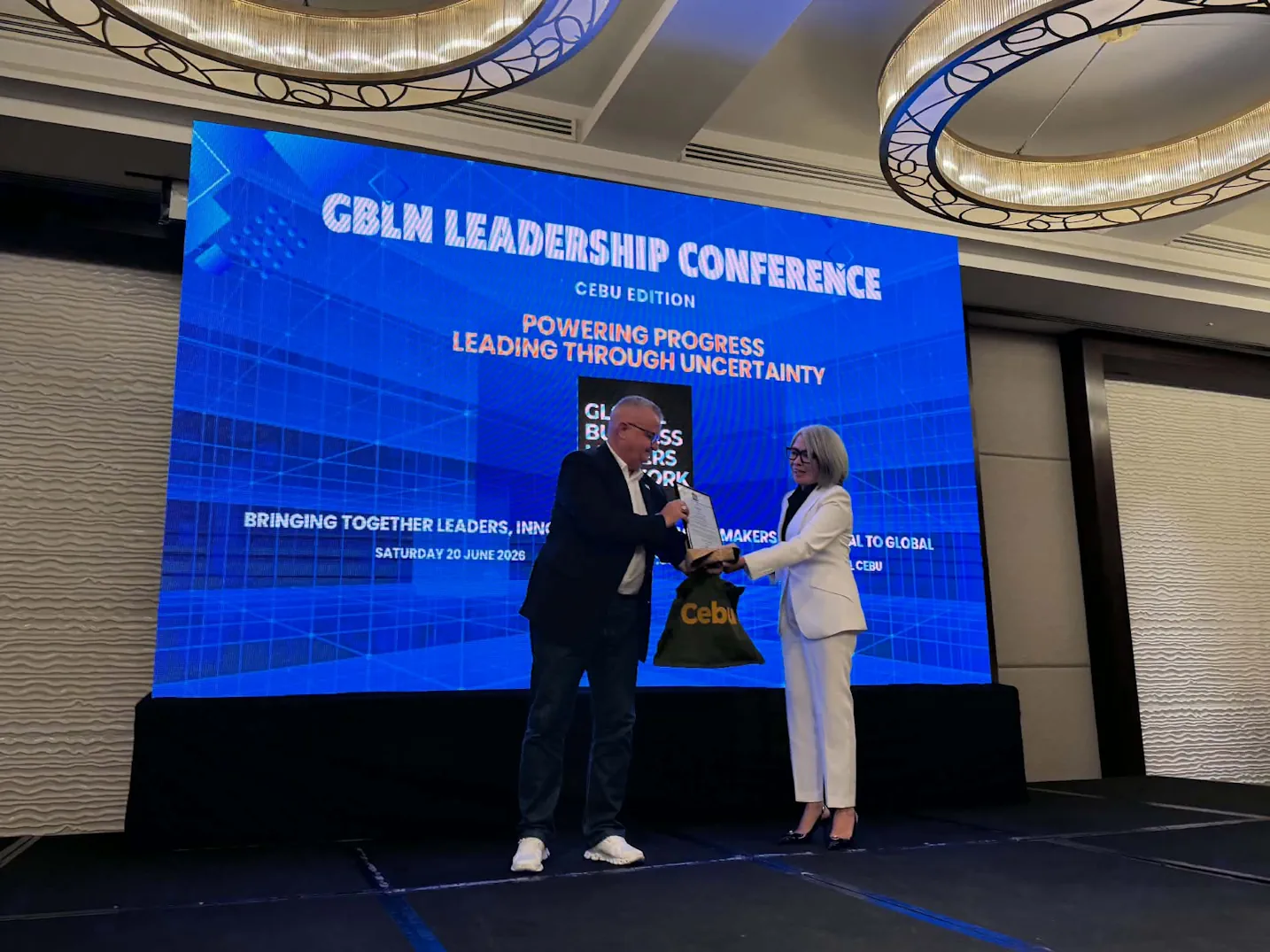 Marco Isenschmid honored on stage at the GBLN Leadership Conference